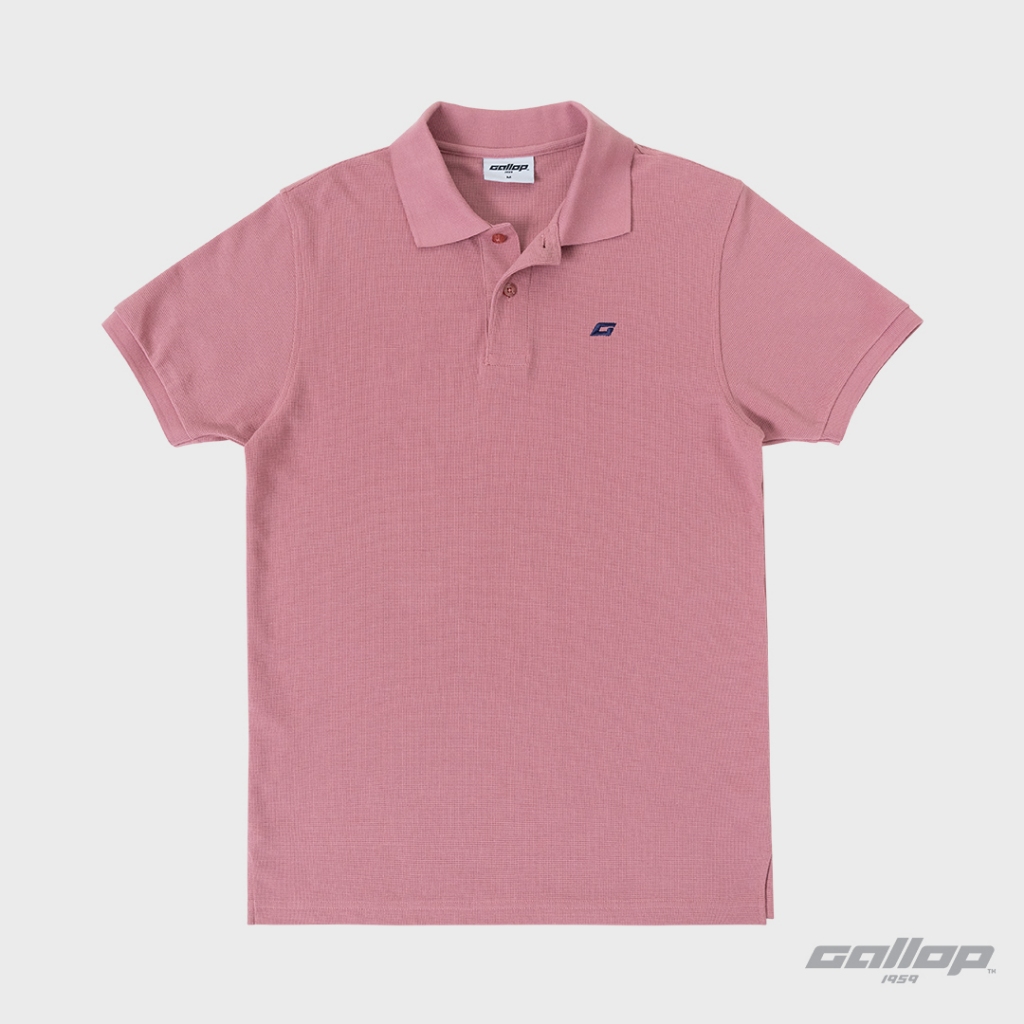GALLOP : WRINKLE FREE WAFFLE POLO เสื้อโปโลผ้าวาฟเฟิลผู้ชาย รุ่น GP9062 Set CELLAR Color / ราคาปกติ 1290.-