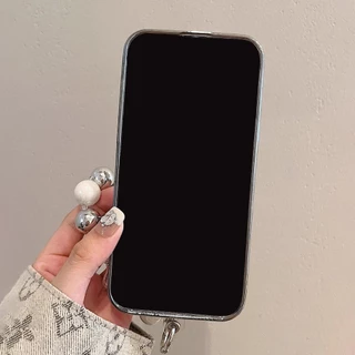 เคสโทรศัพท์มือถือกระจกแต่งหน้า for iPhone 16 15 11 13 12 14 17 Pro Max 7 Plus 8 Plus XR X XS MAX ลายหยัก เคสกันกระแทก
