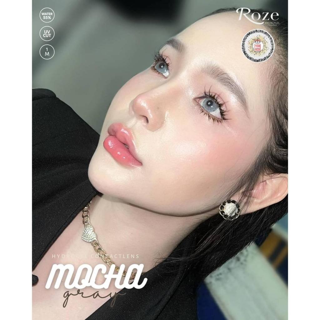 💋 มีค่าสายตา 💋 Rozelens mocha Gray Brown 💋 บิ๊กอาย สุดปัง คอนแทคเลนส์ รายเดือน มีอย แถมตลับฟรี เลนส์นิ่ม สวยปังมาก