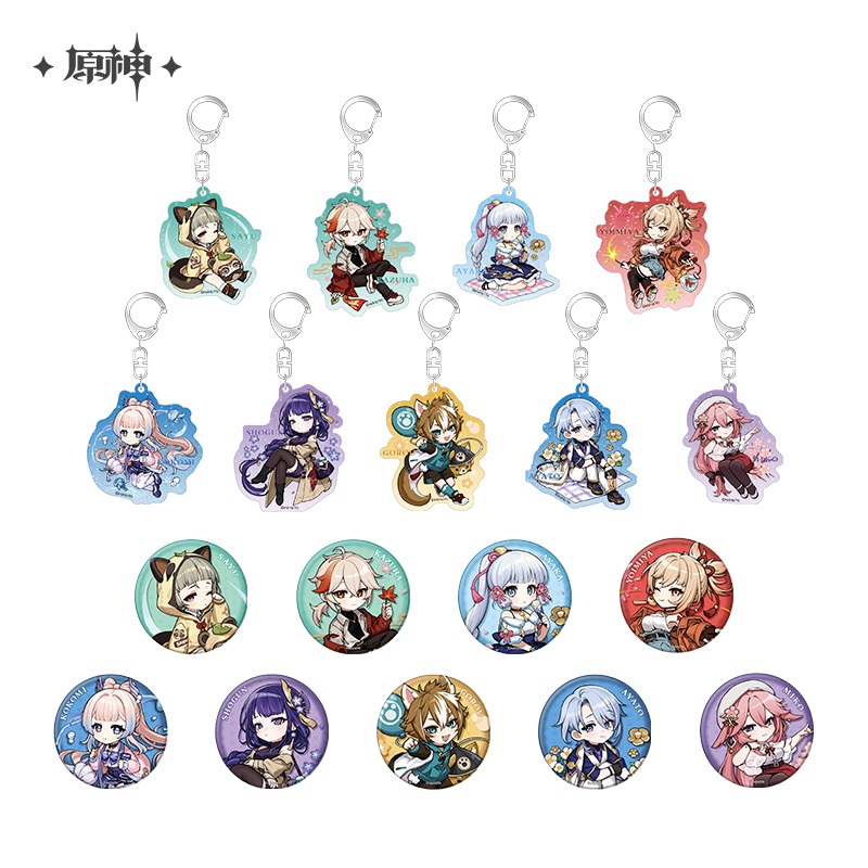 [ พร้อมส่ง / Official ] Genshin Impact Chibi Emoji - Keychain เกนชิน อิมแพค พวงกุญแจ จิบิ อีโมจิ Flins