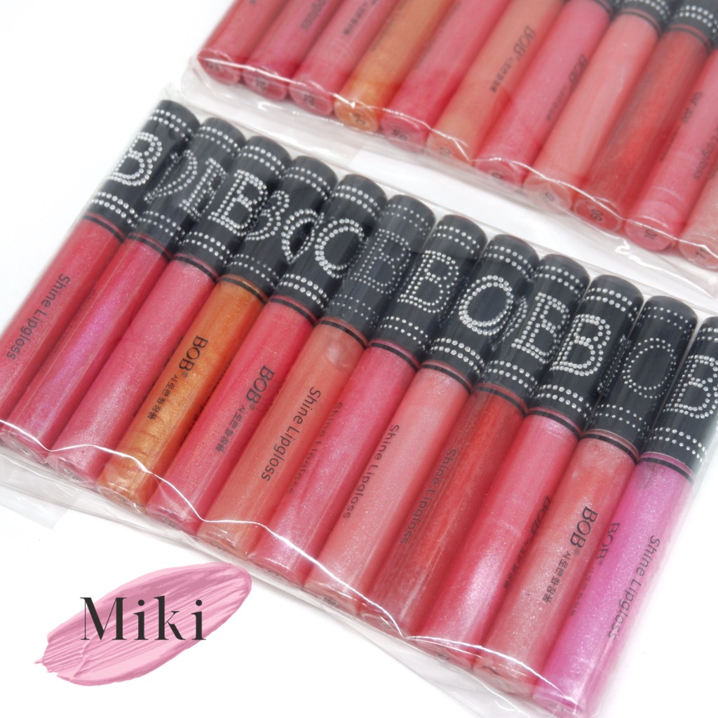 {12แท่ง} BOB Shine Color LipGloss ลิควิดลิปกลอส หลากสี เติมเต็มริมฝีปาก อวบอิ่ม no.052041