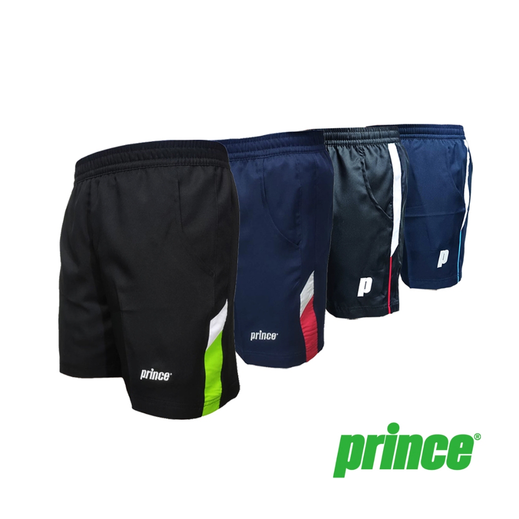 Prince กางเกงกีฬา กางเกงขาสั้น ผ้าไมโคร มีกระเป๋าทั้ง 2 ข้าง  - SP21 SP24 มีลายด้านข้าง