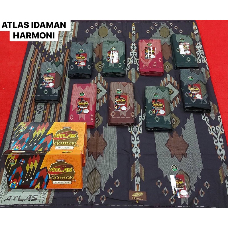 ผ้าโสร่งผู้ชาย ผ้าถุงตราATLAS Idaman550 มาใหม่ไม่ลื่น เย็บแล้ว