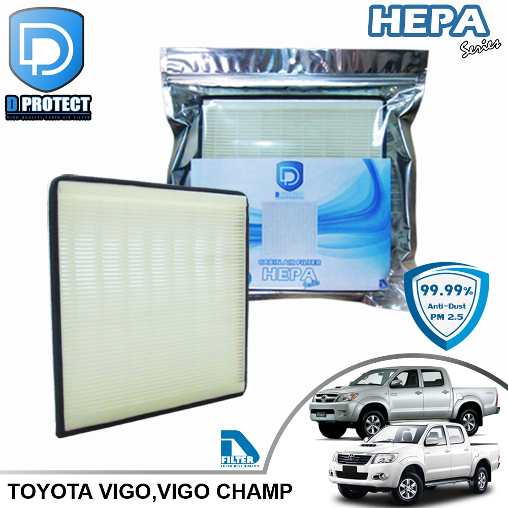 กรองแอร์ Toyota โตโยต้า วีโก้,ฟอร์จูนเนอร์ Fortuner 2004-2015,Innova,Vigo Champ,Hiace HEPA (Hepa Series) RB012H-TY3-HEPA