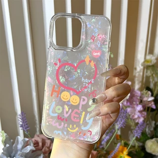 เคสไอโฟน TPU ดาว สำหรับ เคส IPhone 13 14 11 16 12 15 14 Pro Max 8 7 Plus XR XS X Max SE อักษรสีชมพู ซองโทรศัพท์