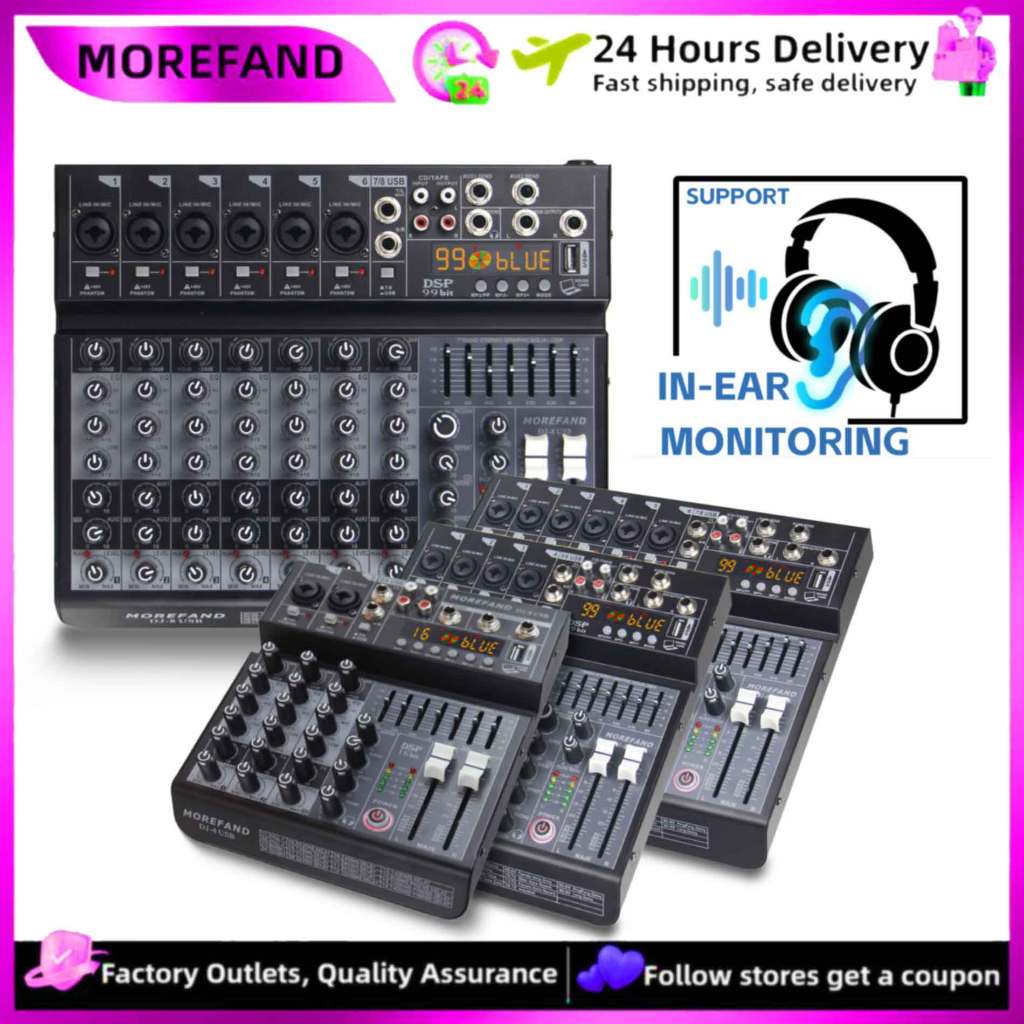 mixer audio มิกเซอร์ เครื่องเสียง Bluetooth 4 / 6 / 8 ช่อง mixer เครื่องเสียง 99 DSP มิกเซอร์เอฟเฟค