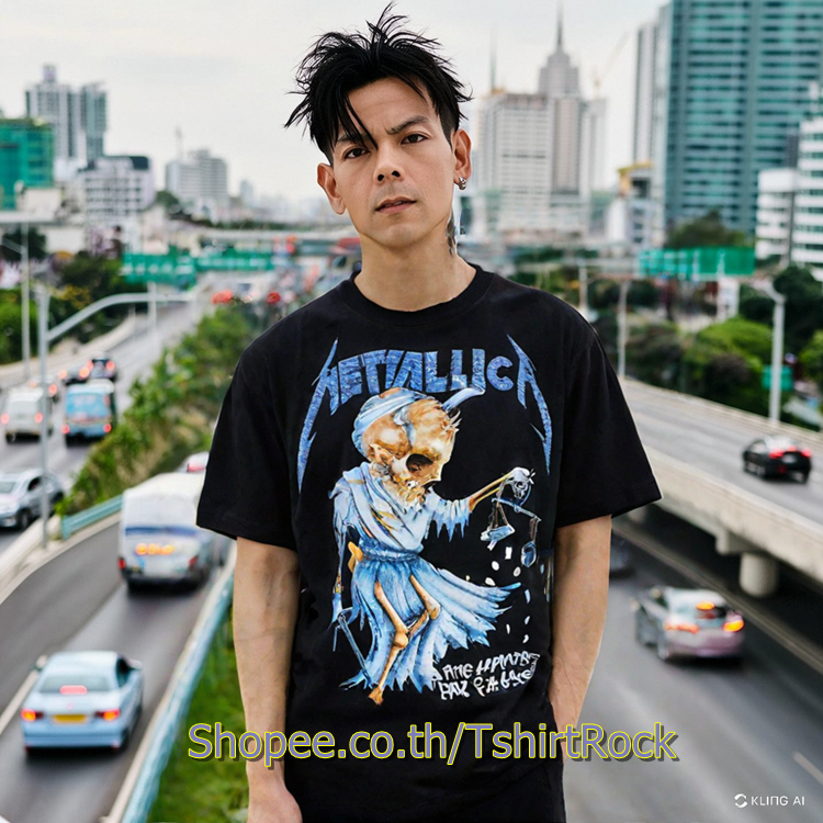 เสื้อวง Metallica ผ้าแฟชั่น Rock วินเทจ เมทัลลิกา RCM1598