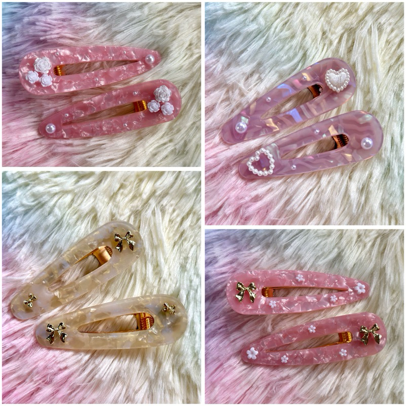 กิ๊บติดชื่อ กิ๊บหนีบผมหน้าม้า ตกแต่งฟรี‼️ไม่มีบวกเพิ่ม (1คู่ = 2ชิ้น)