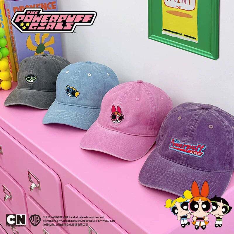 [พร้อมส่ง🇹🇭] หมวก THE POWERPUFF GIRLS Baseball Cap *สำหรับผู้ใหญ่* ลิขสิทธิ์แท้💯% แบรนด์แท๊คครบ