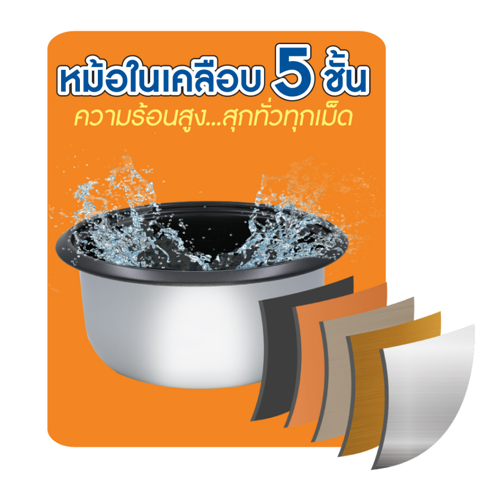 Kashiwa หม้อหุงข้าวไฟฟ้า รุ่น RC-601 ขนาด 6 ลิตร กำลังไฟ 1650 วัตต์ ราคา ถูกที่สุด ดีลบีเคเค แกลเลอรีภาพที่ 5