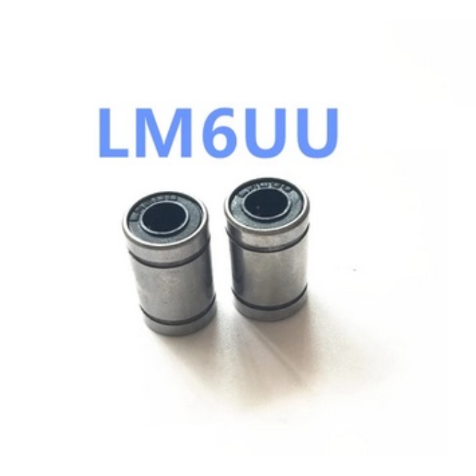 LM6UU Linear Ball Bearing 6mm LM6UU ลิเนียร์บุชชิ่ง ( LINEAR BALL BUSHING ) สำหรับเพลาขนาด 6 mm ขนาด 6 x 12 x 19 mm