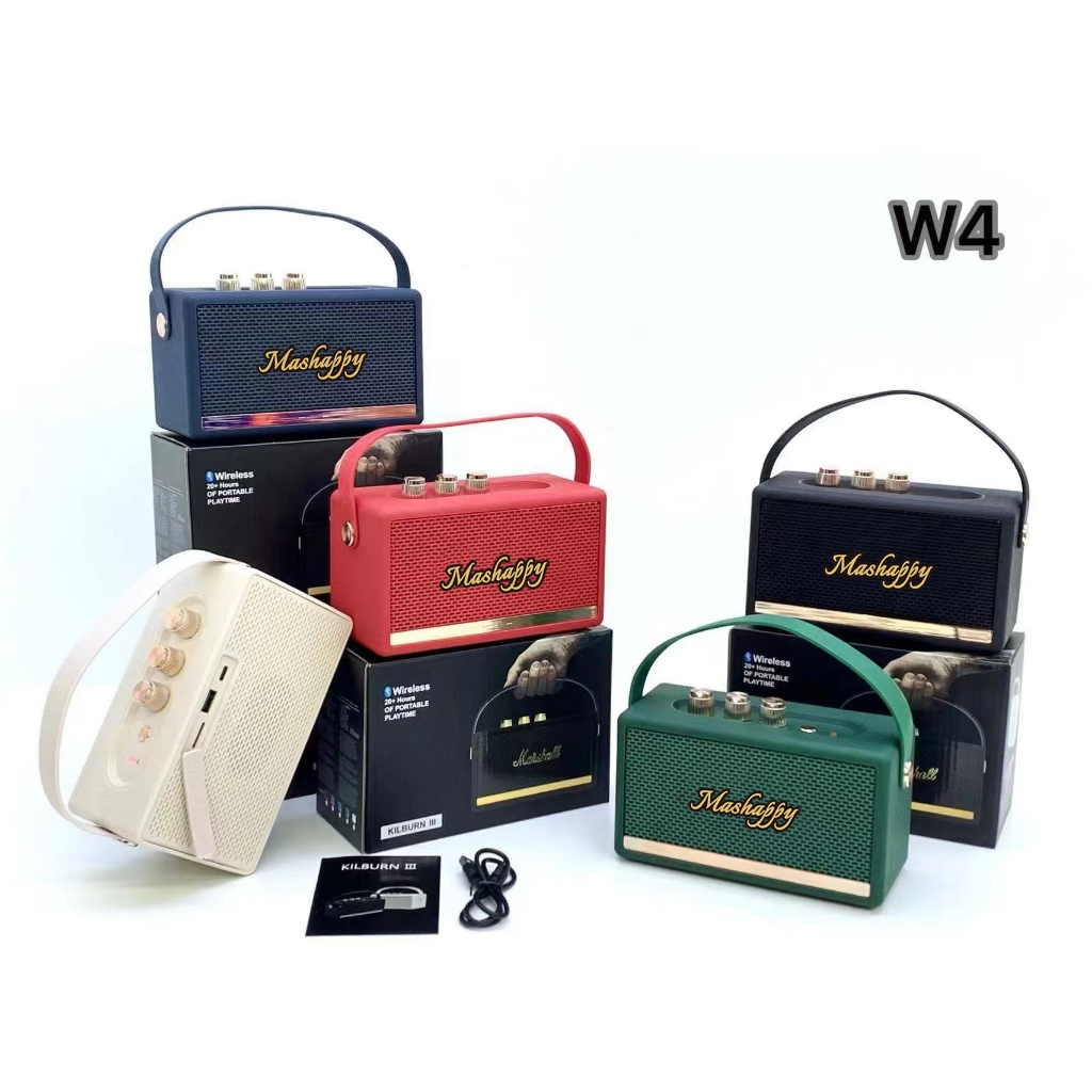 ลำโพงบลูทูธพกพา รุ่น W4 ขนาดพกพา เสียงดี เบสแน่น พร้อมที่หิ้ว ดีไซน์สวย รุ่นใหม่ล่าสุด