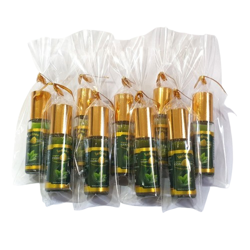 Massage Balm ยาหม่อง โพธิ์ทอง ขนาดพกพา 8 กรัม, น้ำมันเขียวโพธิ์ทอง ลูกกลิ้ง 5 cc. ยกแพค 100 ชิ้น สำหรับทำของชำร่วย - รูปที่ 4