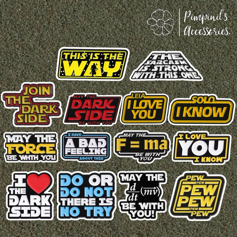 ร้านในไทยพร้อมส่ง : เข็มกลัดเซ็ทข้อความสตาร์วอร์ส | STAR WARS'S QUOTES Enamel Brooch Pin Set.