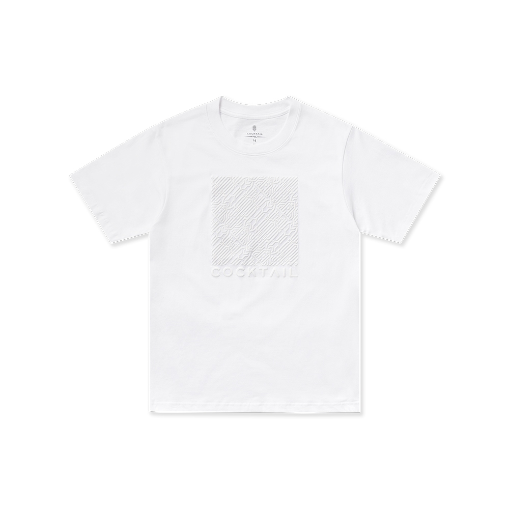 COCKTAIL WHITE ON WHITE T-SHIRT