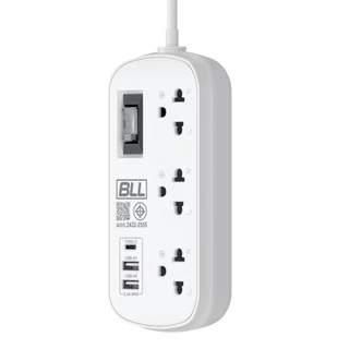 BLL B54 ปลั๊กไฟ 3 ช่อง1สวิตซ์ 2USB 1TC 3ม