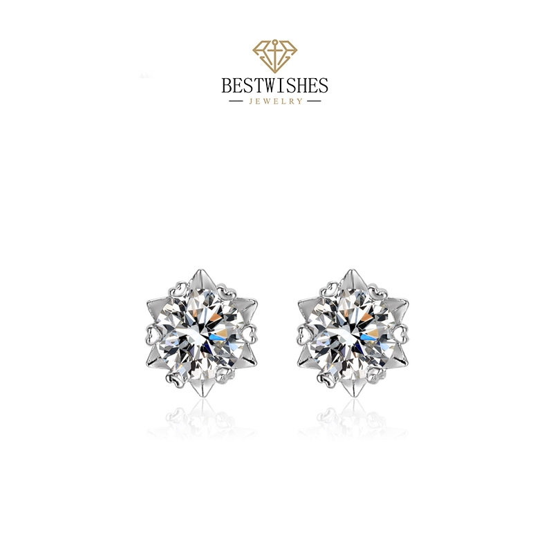 【BW jewerly 】diamond earrings ต่างหูเพชร เพชร 6 ดาว E016