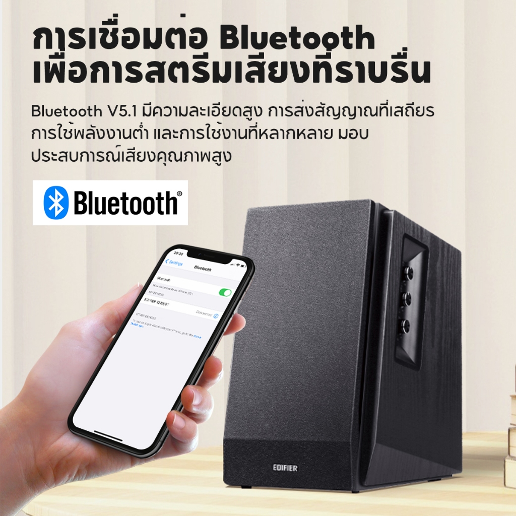 Edifier R1700BT ลำโพงบลูทูธออลอินวัน 66W RMS，Bluetooth V5.1，RCA คู่