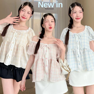 เสื้อแขนตุ๊กตา แต่งลูกไม้รอบคอและแขน -ttm / VB0508