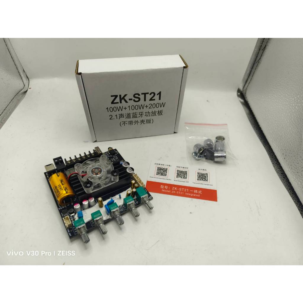 ZK-ST21 แท้ โม เบส กลาง แหลม TPA3221 100W*2+200W DC 12-30v รองรับ ปรีไมค์ zk amp แอมป์จิ๋วขับซับ zk3