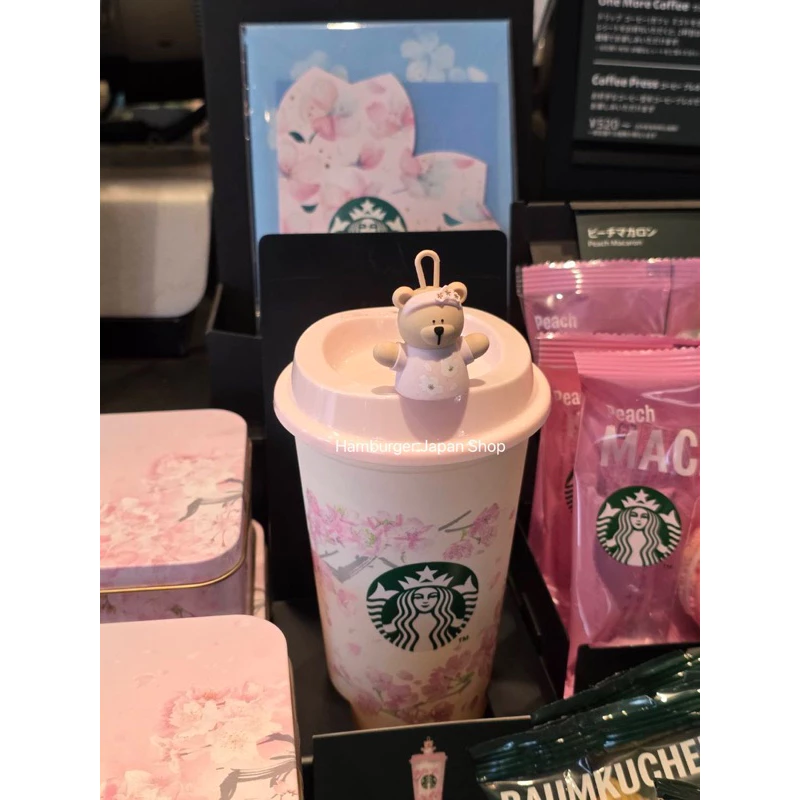 แก้วรียูส Starbucks Sakura 2025 พร้อมจุกหมี thumbnail 3