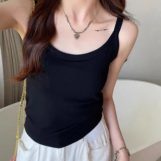 เสื้อสายเอี๊ยมผู้หญิง เสื้อทรงคอร์เซ็ท แขนกุด เข้ารูป มีบราในตัว เสื้อแขนกุด คนอวบ ฟองน้ำในตัว ใส่สบาย ผ้าเรย่อนใส่สบาย