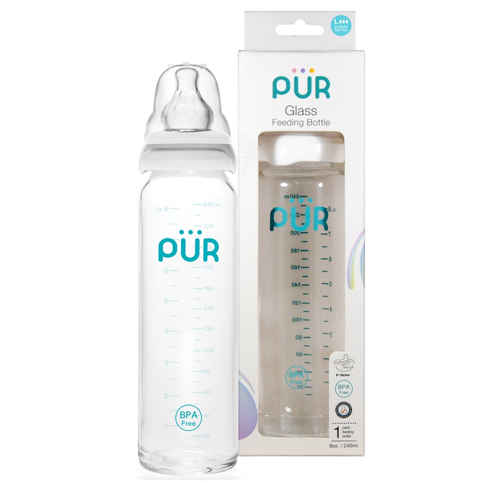 Pur Glass Feeding Bottle ขวดนมแก้วเพียว โปร่งใส คุณภาพสูง ทนความร้อนที่เกิดจากกระบวนการฆ่าเชื้อได้สูงถึง 120 องศา — صورة 8