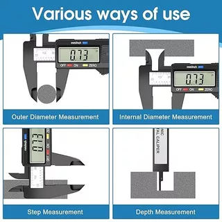 เวอร์เนียร์ ดิจิตอล 6 นิ้ว Digital Vernier caliper(0-150mm) ตัวเครื่องโลหะ การวัดที่แม่นยำ เวอร์เนียร์วัดความยาว ความละ