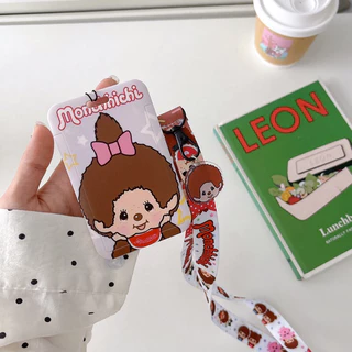 [พร้อมส่ง🇹🇭] ป้ายใส่บัตรพร้อมสายคล้องคอ Monchhichi