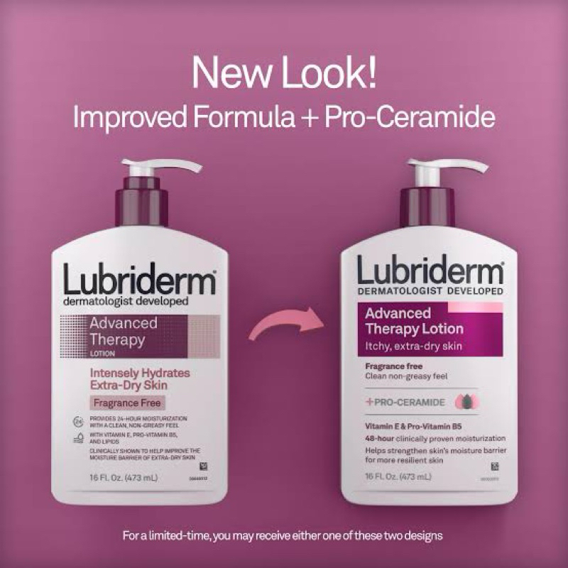 Lubriderm Advanced Therapy Daily Moisturizing Lotion Fragrance-Free 473ml. ราคา ถูกที่สุด ดีลบีเคเค แกลเลอรีภาพที่ 2