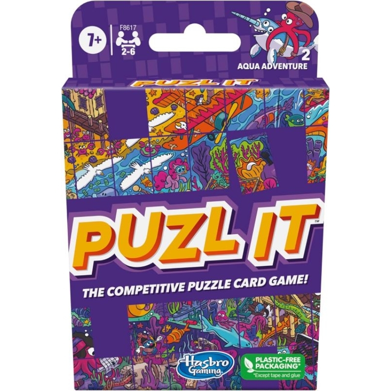 Hasbro Puzl It Card Game Aqua Adventure, Competitive Puzzle for Ages 8+ Family Strategy Game