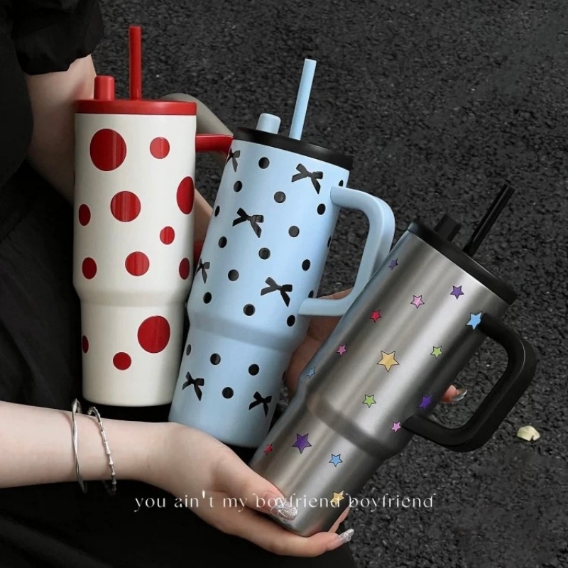 Sipsation Cup ลายการ์ตูน316แก้วสแตนเลส710ml มีหูจับแก้วหัดดื่ม พกพา มีฝาปิด แก้วน้ําเก็บความเย็น