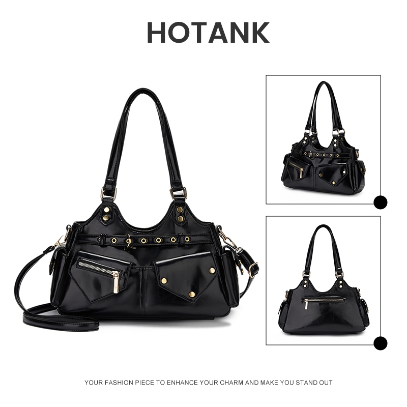 HOTANK ผู้หญิง กระเป๋าสะพาย แฟชั่น กระเป๋าใต้วงแขน+สายคล้องไหล่ยาว - ปรับได้