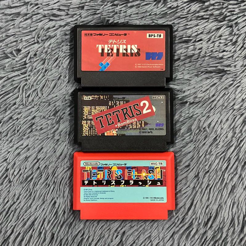 ตลับแท้เครื่อง Famicom เกมส์ Tetris2~Tetris Flash ตลับเปิดติดง่ายเล่นได้ปกติ