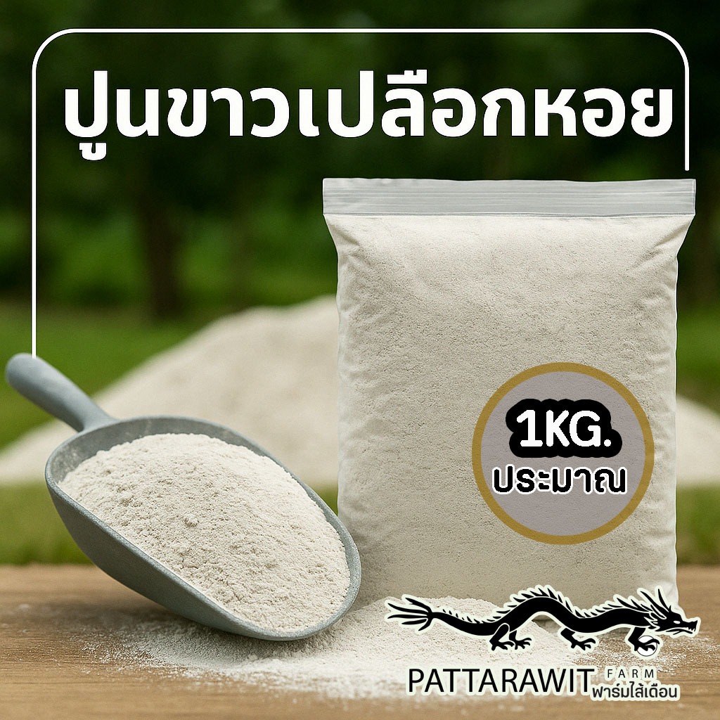 (2ถุง50)(5ถุง100)ปูนขาว ปูนเปลือกหอย ขนาดประมาณ 1KG. ปรับสภาพดิน แก้ดินกรด ดินเปรี้ยว ป้องกันเชื้อราทางดิน ผสมดินปลูก