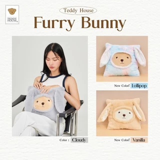 Teddy House : Furry Bunny หมอนกระต่ายสี่เหลี่ยม หมอนข้าง หนุนหลัง ผ้านุ่มขนfluffy ตุ๊กตา Hot Item
