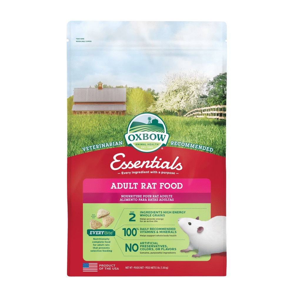 อาหารเม็ดหนูดัมโบ้ แรท -OXBOW ADULT RAT FOOD 3 ปอนด์