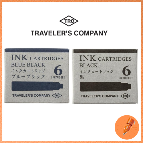 Midori Brass Fountain Pen Cartridge Blue Black and Black