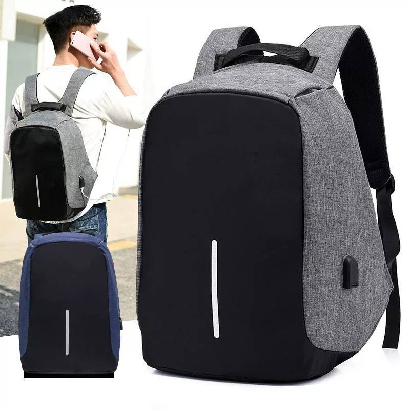 กระเป๋าเป้โน๊ตบุ๊ค (15นิ้ว) Notebook Laptop (มีช่องที่ชาร์จแบต) กันน้ำ กันขีดข่วน รับน้ำหนักได้เยอะ