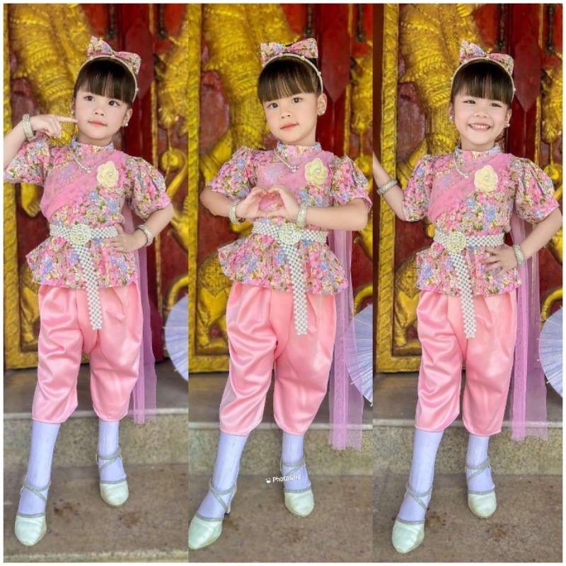 ชุดไทยประยุกต์จิตรลดาเด็กผู้หญิงพร้อมส่ง#Kw
