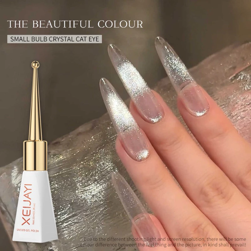 สีทาเล็บเจล สีลูกแก้วเงิน เม็ดละเอียด ดึงสีสวยมาก (ขนาด 10ml)