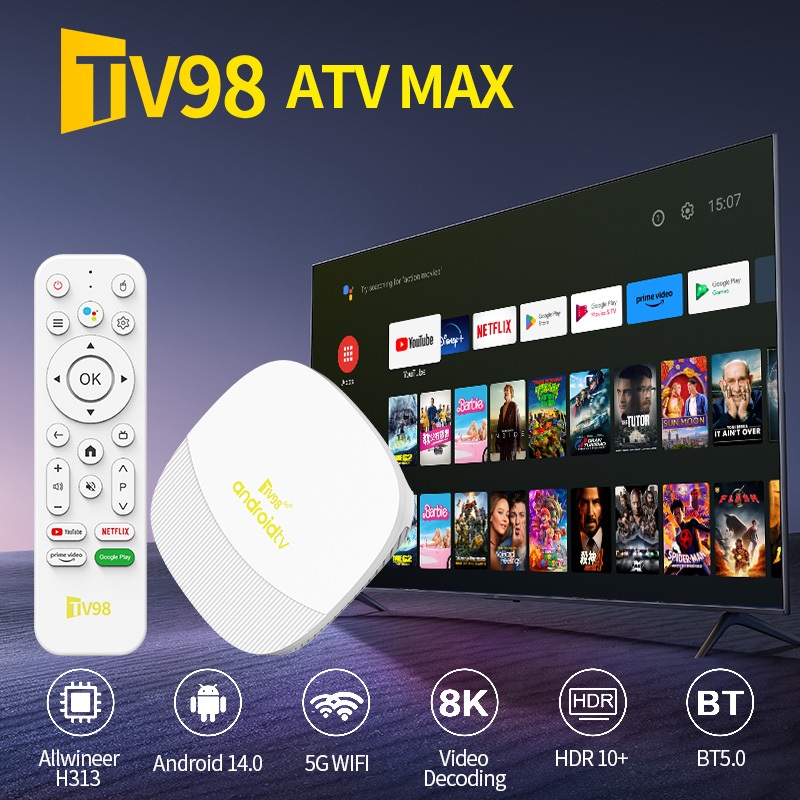 TV98 ATV PRO/MAX Android 14 Digital TV BOX 8K/HD 2.4G/5G Dual WIFI （RAM8G+ROM128GB）กล่อง ดิจิตอล TV