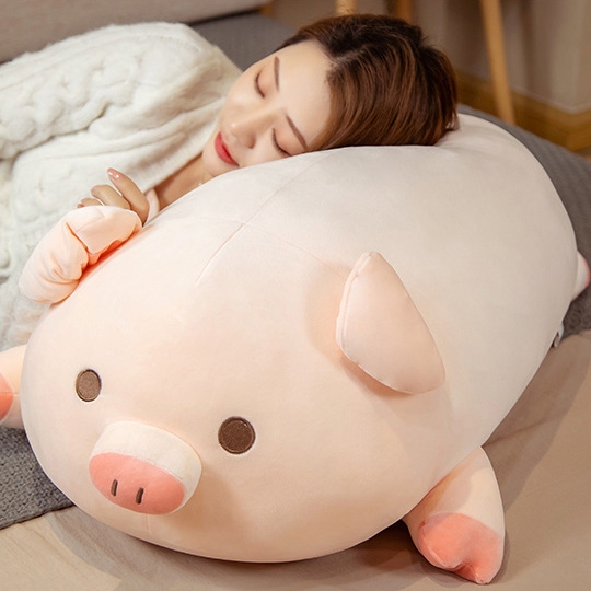 หมอนตุ๊กตาหมู สีชมพู ตุ๊กตาหมู ผ้านาโน อ่อน นุ่ม น่ารัก ขนาด 40 ซม. ของเล่นเด็ก ของขวัญวันเกิด ราคา ถูกที่สุด ดีลบีเคเค แกลเลอรีภาพที่ 2