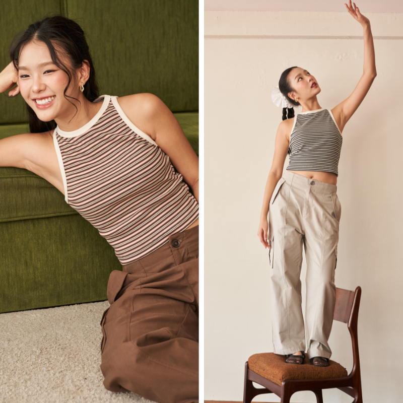 Crush stripe tank เสื้อกล้ามริ้ว