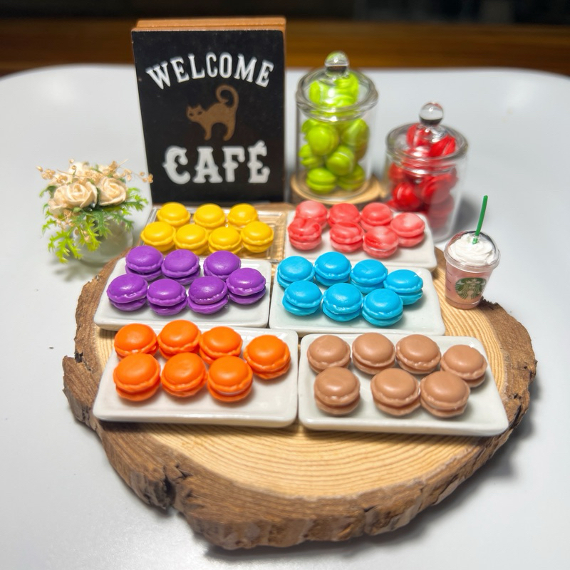 มาการองจิ๋ว มาการองหลากสี ขนมดินปั้นจิ๋ว (ราคา / 1 ชิ้น) (macaron) #ของจิ๋ว #miniature