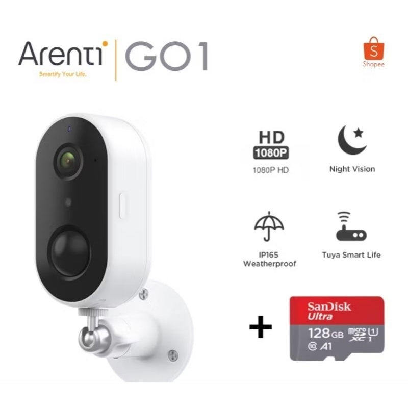 แท้💯Arenti GO1 กล้องวงจรปิดไร้สาย *มือสอง/กันน้ำ IP65 *แถมเม็ม 128GB