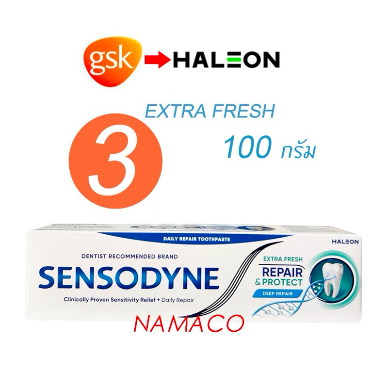 Sensodyne toothpaste Extra Fresh Repair & Protect 100g เซ็นโซดายน์ยาสีฟันรีแพร์แอนด์โพรเทคท์เอ็กซ์ตร้าเฟรช 100กรัม