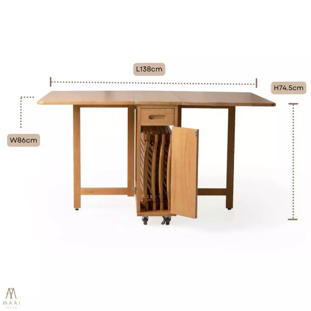 MAAI Design Butterfly table only /ไม่รวมเก้าอี้ ประหยัดพื้นที่ โต๊ะอเนกประสงค์ พับได้ thumbnail 7