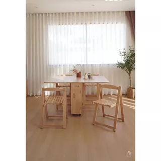 MAAI Design Butterfly table set ชุดโต๊ะพับ พร้อมเก้าอี้พับเก็บได้ 4ตัว ประกอบสำเร็จ โต๊ะอเนกประสงค์