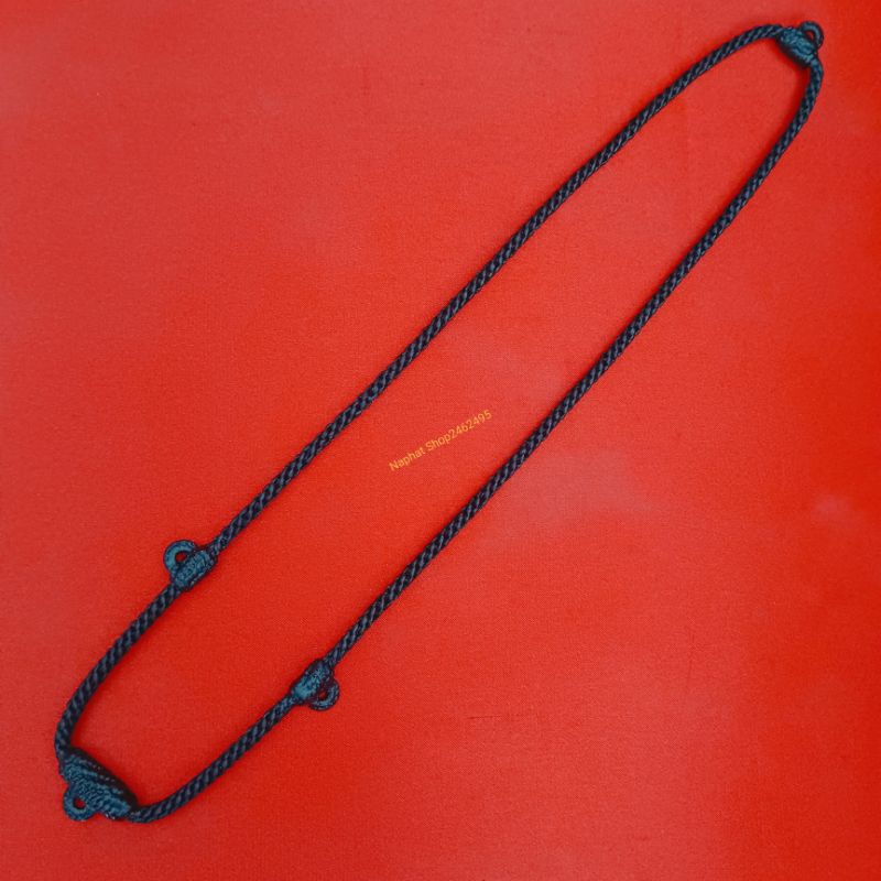สร้อยเชือกเทียนสีดำถักมีห่วง 3 ห่วง (พิเศษเพิ่ม1ห่วงหลัง) งานแฮนเมดเชือกเทียนสีดำ ไม่อมน้ำ ไม่อมเหงื่อ ลายถักปราณีต - รูปที่ 3